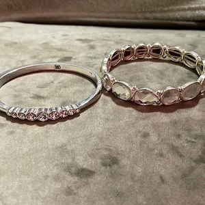 Set of crystal bracelets. One slip on one clasp.